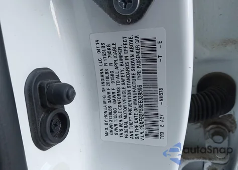 2014 Honda Civic Lx z USA, uszkodzony, nr VIN 19XFB2F58EE039596